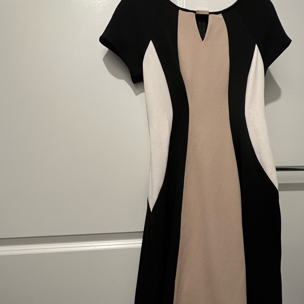 Studio One Black and Cream Midi Dress